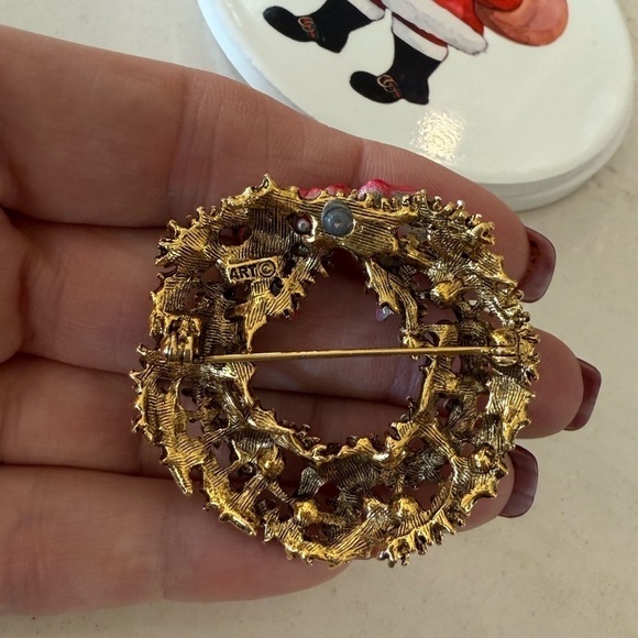 ART Arthur Pepper vintage Christmas wreath brooch - Picture 7 of 10